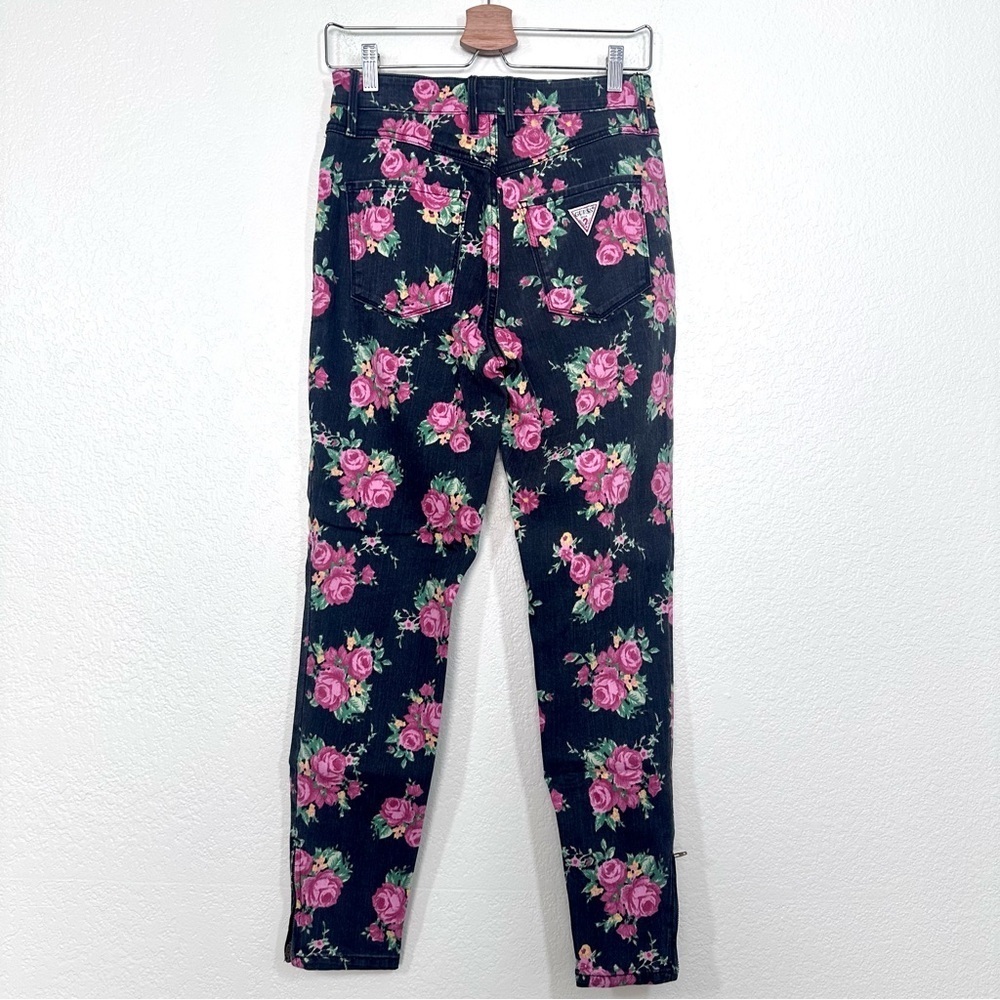 Guess 1981 3 Zip Crop Skinny Jeans Ankle Zip Rose Size 28 - Picture 11 of 11